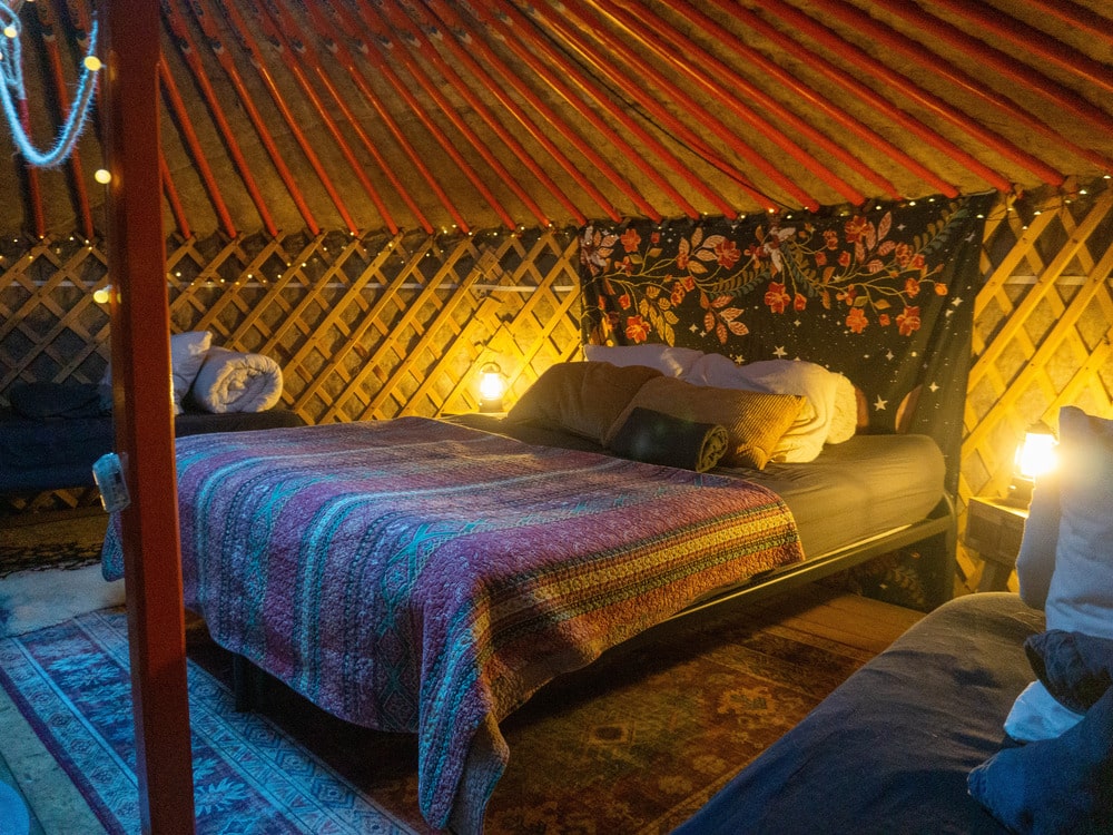 Overnachten in een yurt op Winterwoods
